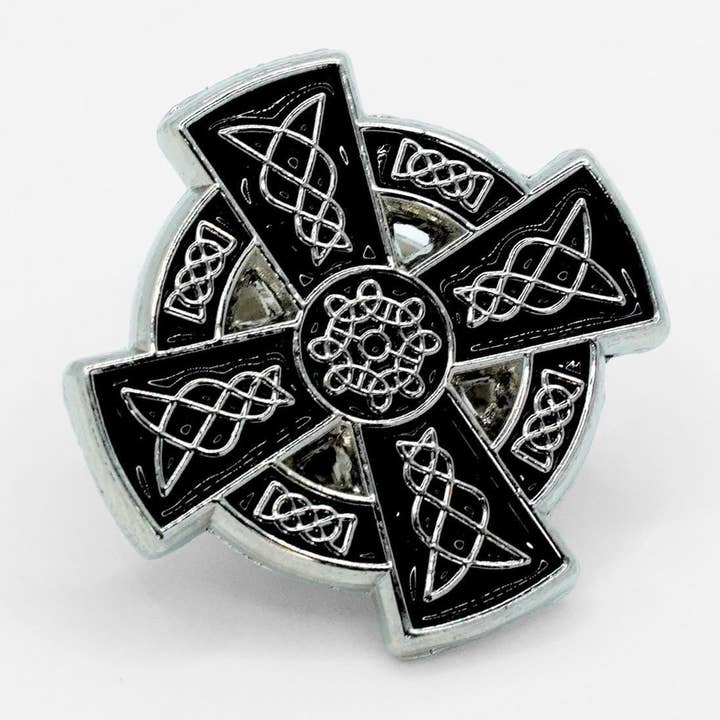 Celtic Cross Suit Pin Silver Handcrafted Elegant Accessory Unique Gift for Him Ideal for Formal Events and Special Occasions Celtic Brooch for wholesale by CastleKnock Designs
