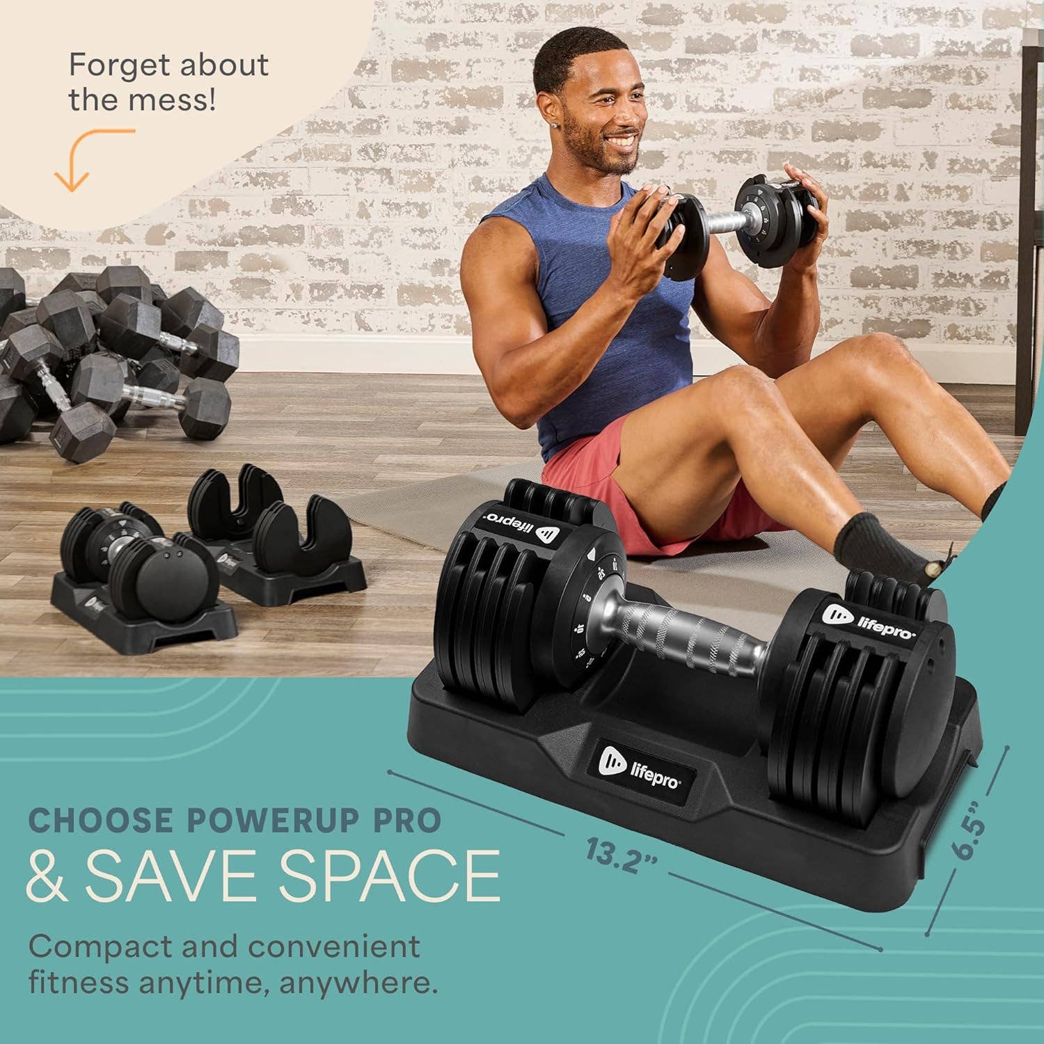 LifePro - Wholesale Fitness Equipment -  Lifepro Adjustable Dumbbells – 25lb Pair for Home Gym3