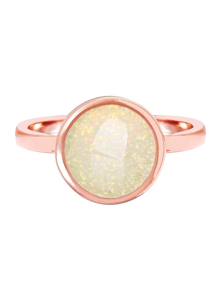 Opal Cotton Candy Ring In Rose Gold- SF for wholesale by Zoey Simmons