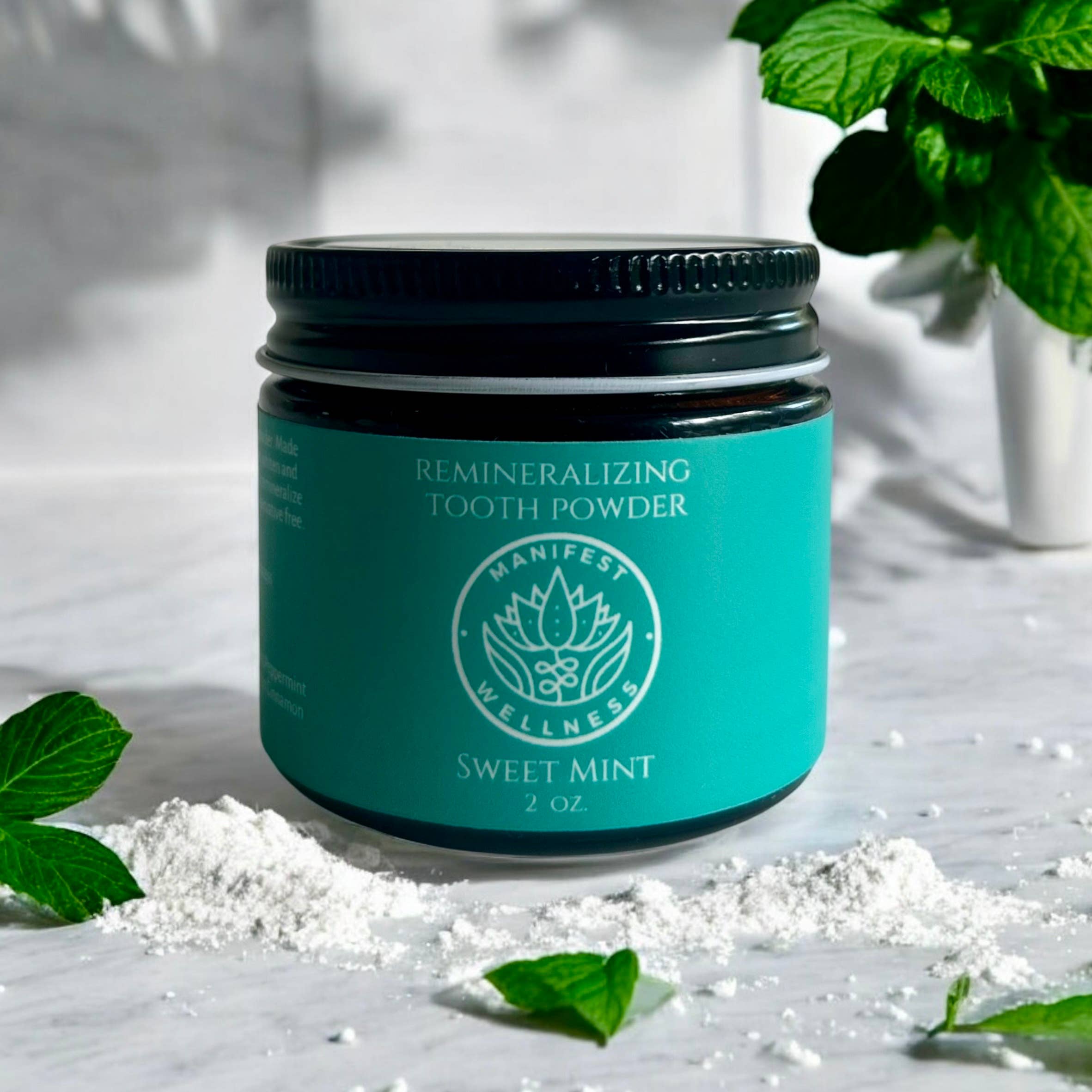 Manifest Wellness - Wholesale Toothpaste - Sweet Mint Remineralizing Tooth Powder1