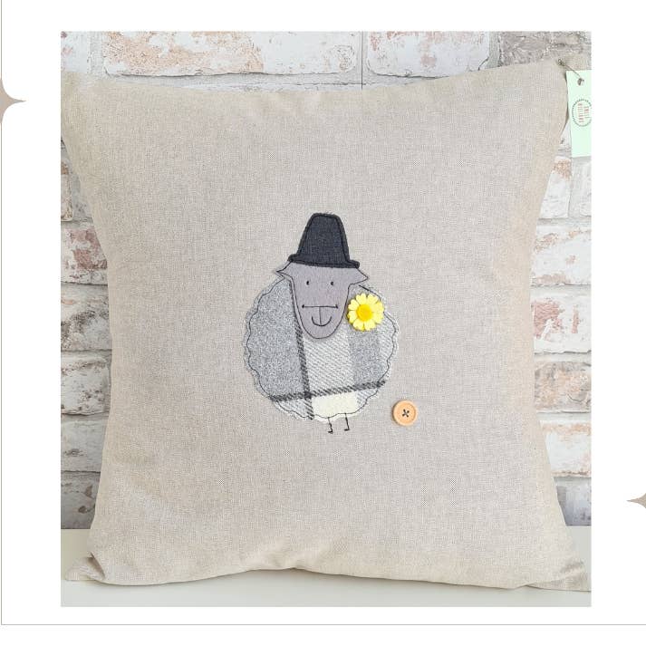 Square Cushion with Large Welsh Sheep for wholesale by Sweet Williams