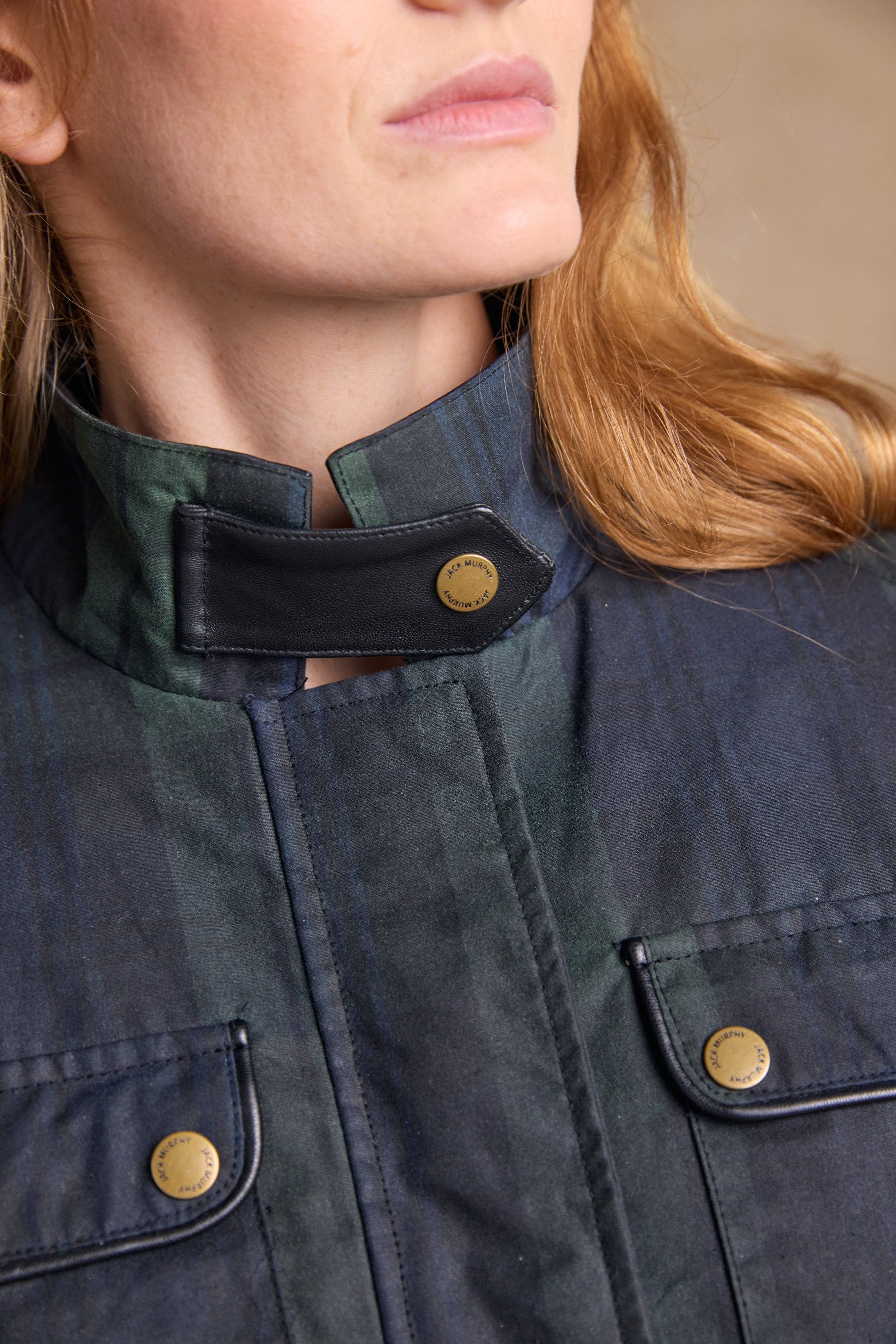 Jack Murphy Clothing - Wholesale Jacket - Women's - Cara Utility Wax Jacket - Blackwatch8