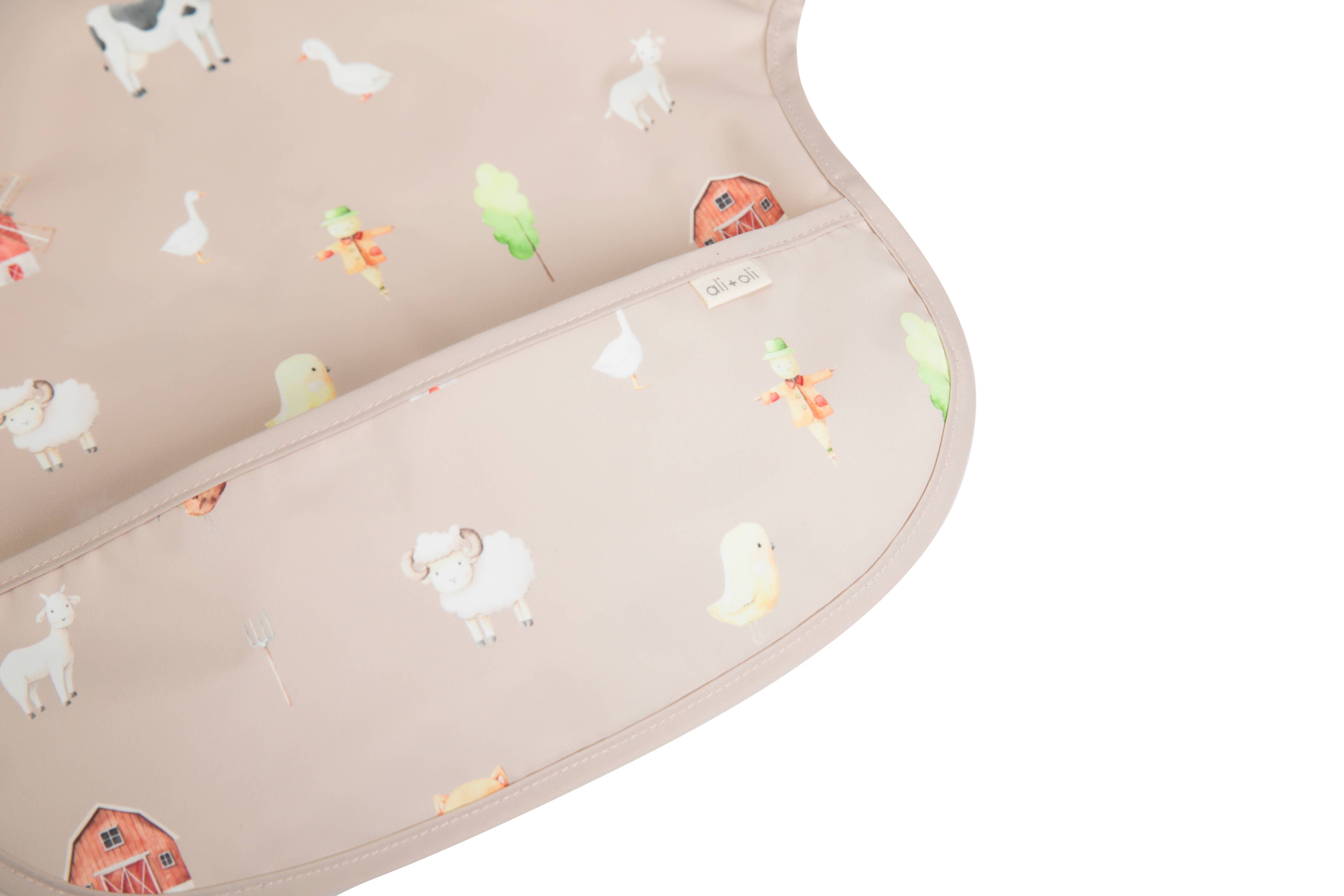 Ali+Oli - Wholesale Baby Bib - Baby - Smock Bib for Baby & Toddler Short Sleeve (Farm)4