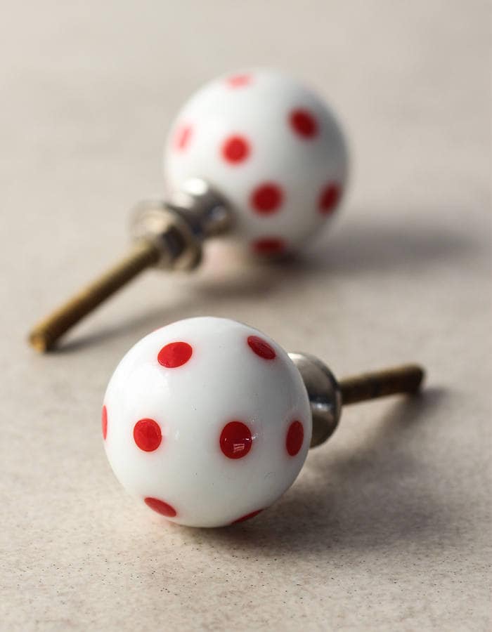 KNOBCO - Wholesale Knob/Pull - Decorative Polka Dot Glass Cabinet Knob