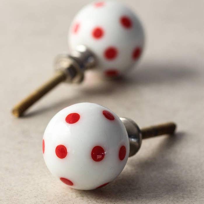 KNOBCO - Wholesale Knob/Pull - Decorative Polka Dot Glass Cabinet Knob0