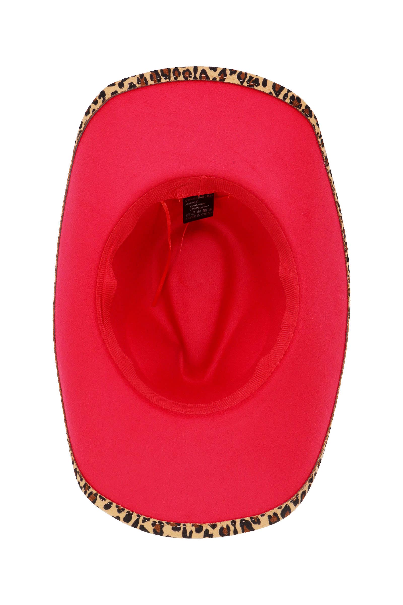 Cap Zone – Chapéu de cowboy - Mulher por atacado – Chapéu de Cowboy de Feltro com Cinto de Estrela de Bronze e Padrão de Leopardo Falso7