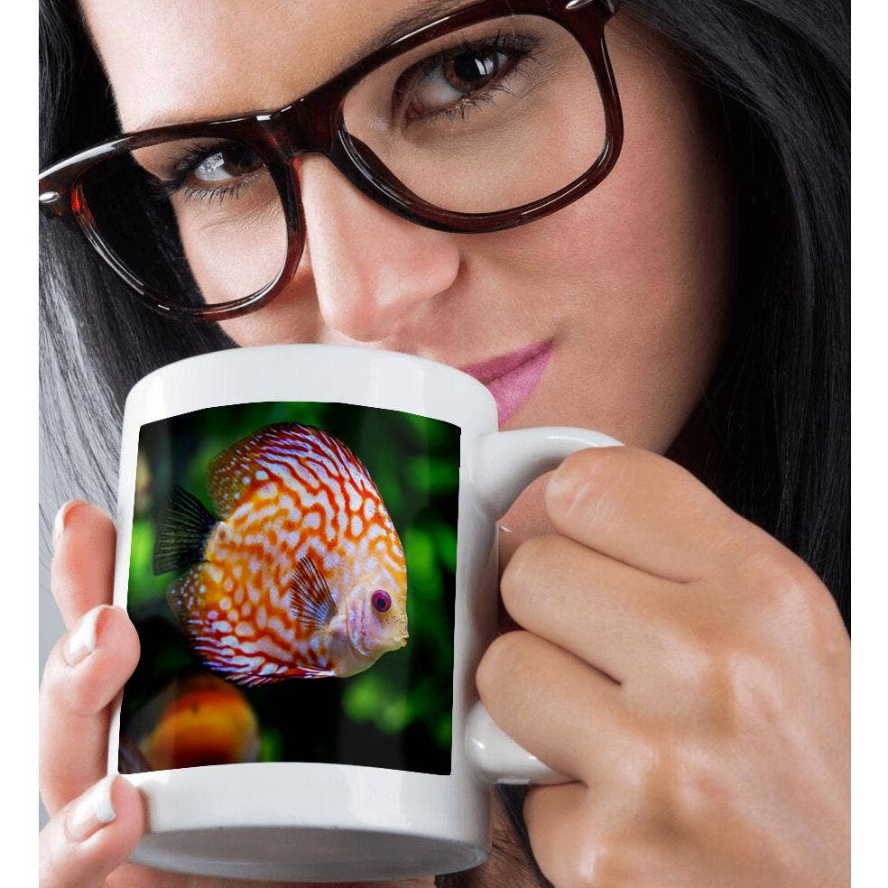3dRose - Vente Tasse à café - 3dRose, Poisson-Discus Coloré Nageant Dans Un Étang À Poissons Animal Poisson, Tasse9