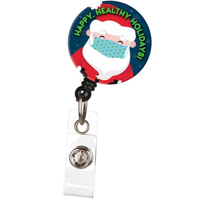 Bonitas International - Wholesale Badge Accessory - Women's - Santa Mask Retractable ID Badge Reel