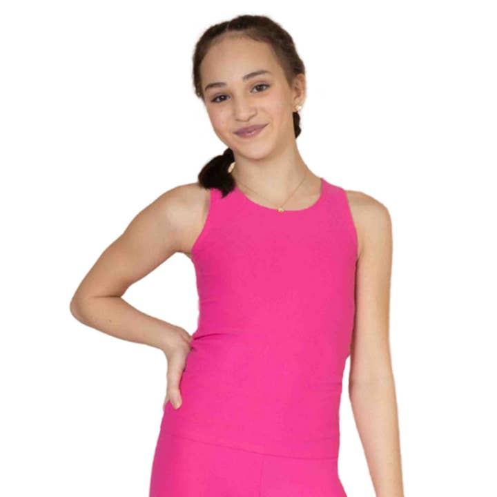 NEON roze compressietanktop voor wholesale door Sugar Lulu