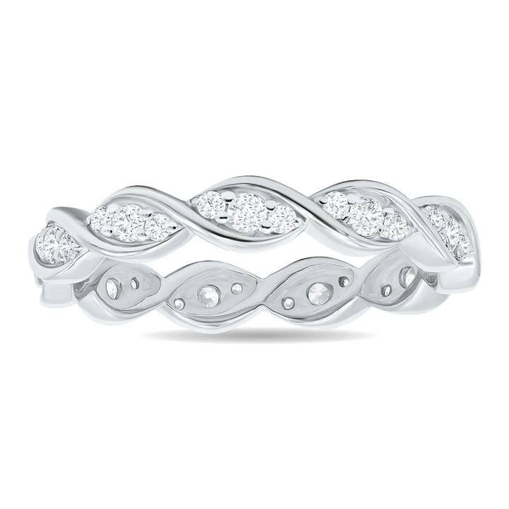 1/2 Carat TW Wave Twist Diamond Eternity Band in 10K Gold for wholesale by Szul USA LLC
