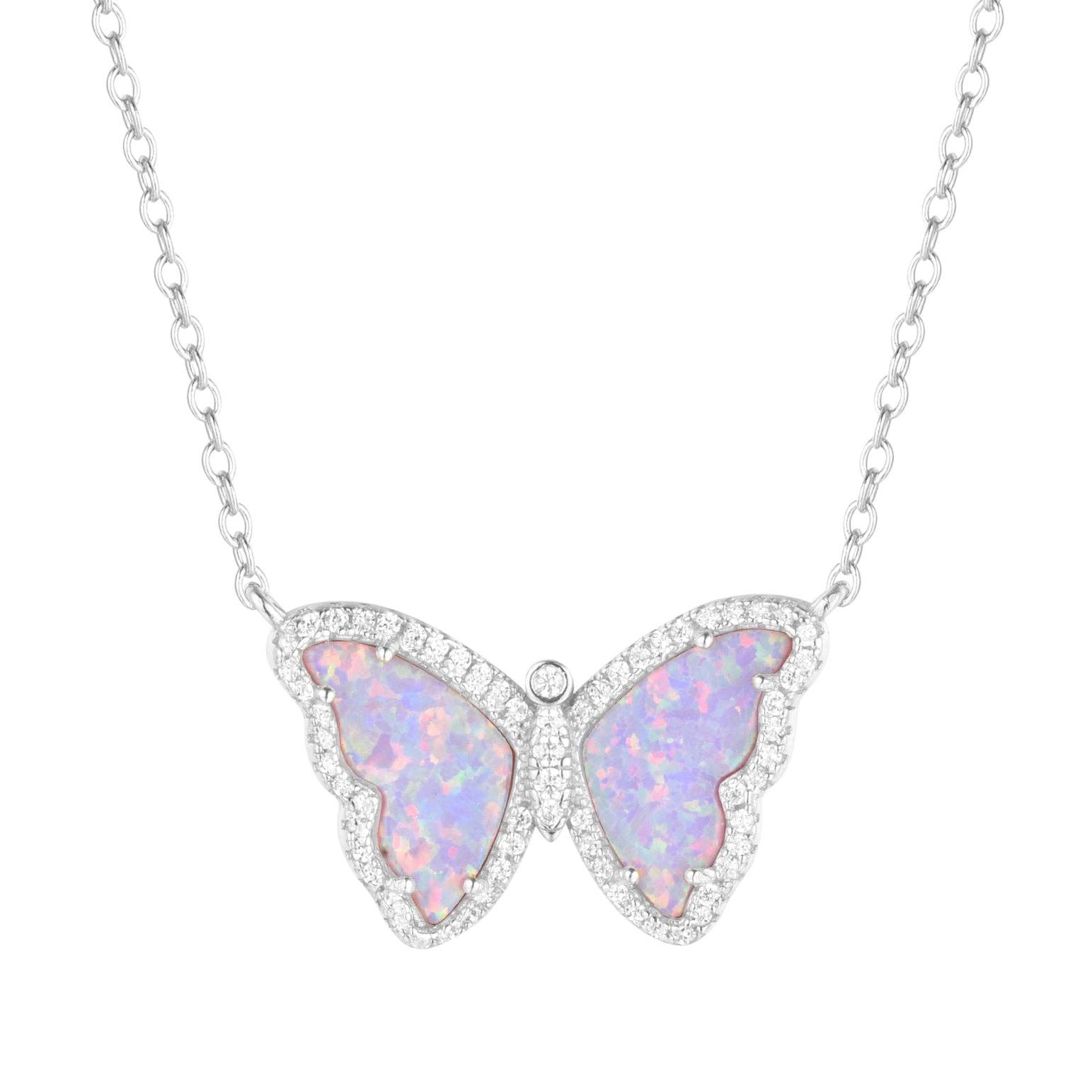 Kamaria Jewelry - Wholesale Pendant/Charm Necklace - Opal Butterfly Necklace With Crystals62