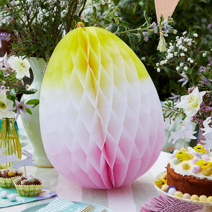 Talking Tables USA - Wholesale Decal - Party Decorations - Large Honeycomb Easter Egg Decoration | 15.5'' | Easter |