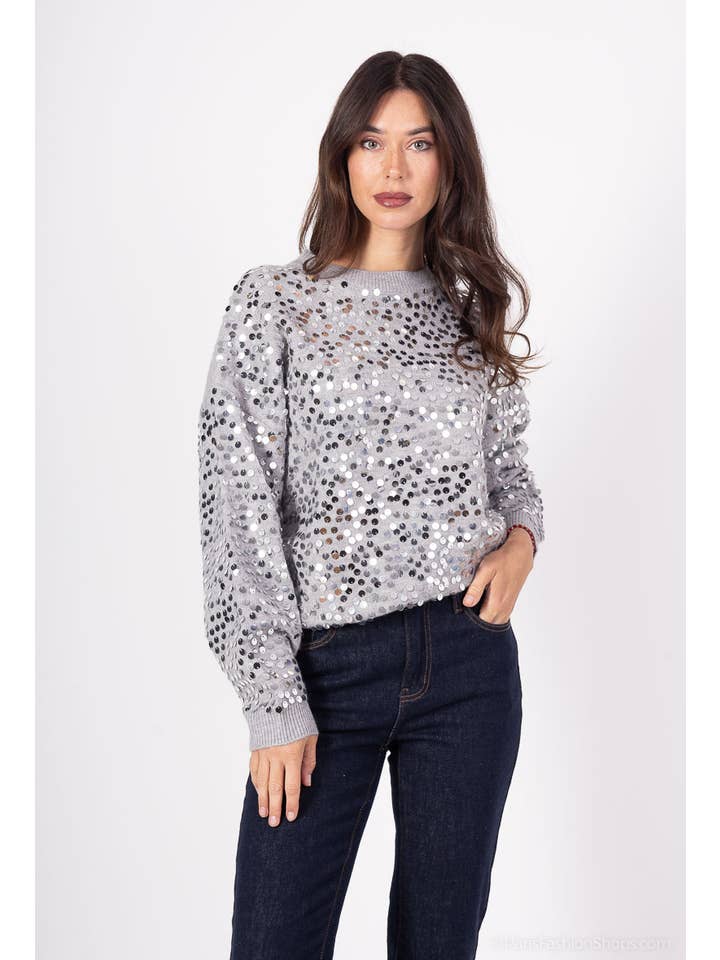 LUCCE - Wholesale Knit Sweater - Women's - Sequin sweater - 3016
