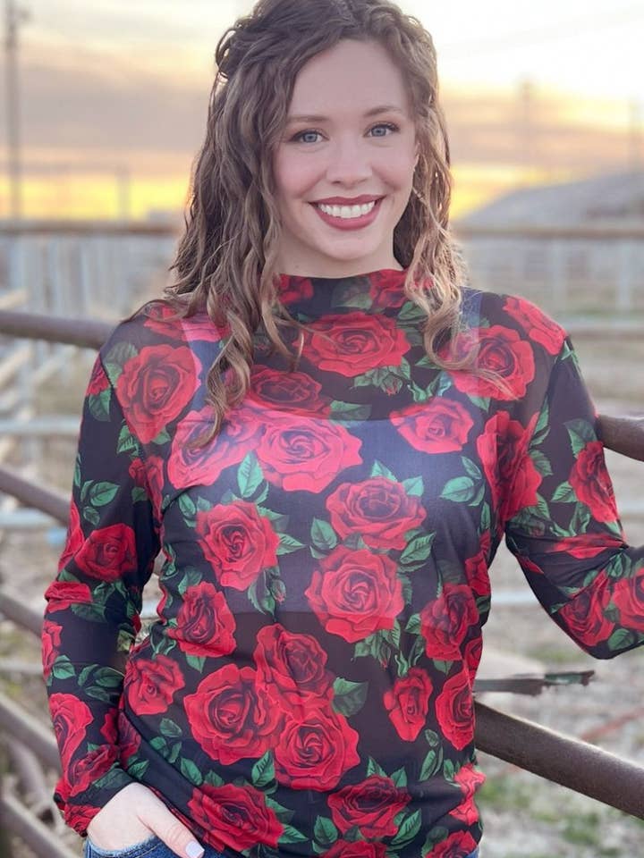 Sterling Kreek - Vendita all'ingrosso Camicetta - Donna - Top a Rete Rosa del Mio Cuore4