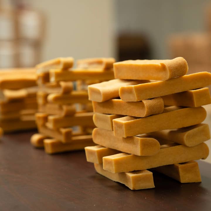 Yak Cheese Dog Chews -100% Natural, 5 LB Bulk Mixed Size for wholesale by Yak and Paws