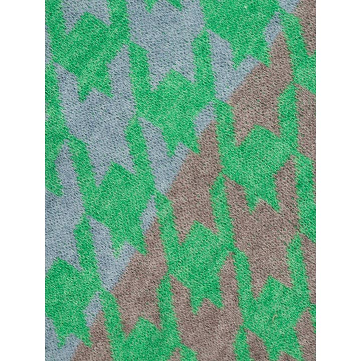 Sarta Accessories - Wholesale Scarf - Women's - Jana Heavyweight Scarf - Green/Grey, Houndstooth