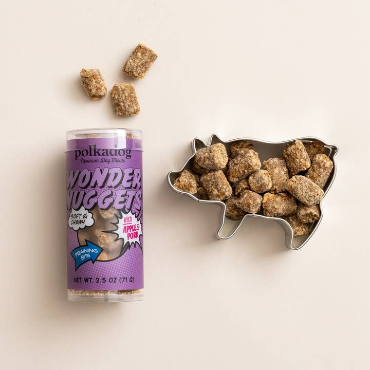 Mini Tube: Wonder Nuggets, Apple & Pork - 2.5oz - Dog Treats for wholesale by Polkadog