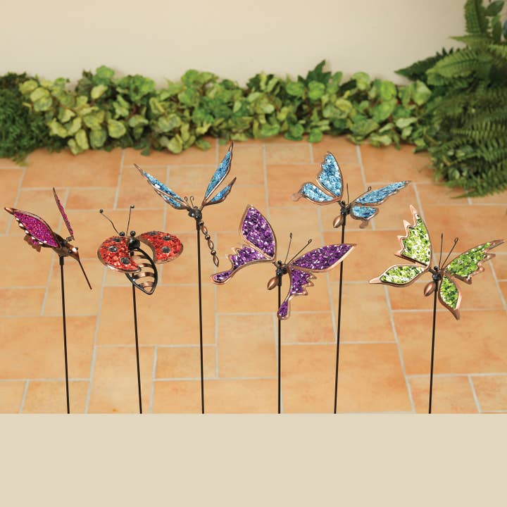 Gerson 20.5"H Metal Flying Friend Garden Stake, 6 Assorted i for wholesale by The Gerson Companies