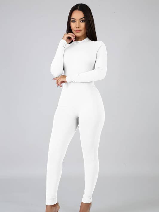 Tuta aderente con scollo rotondo e cerniera posteriore - Manica lunga per la vendita all'ingrosso da parte di 5besties inc