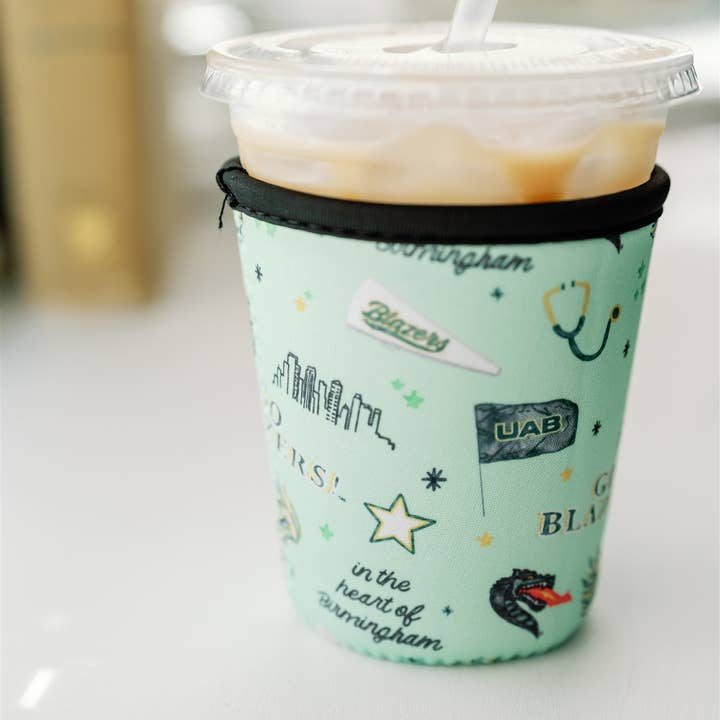 Gracefully Made Art – wholesale Drink huggers & koozies – UAB Coffee Sleeve, Collegiate2
