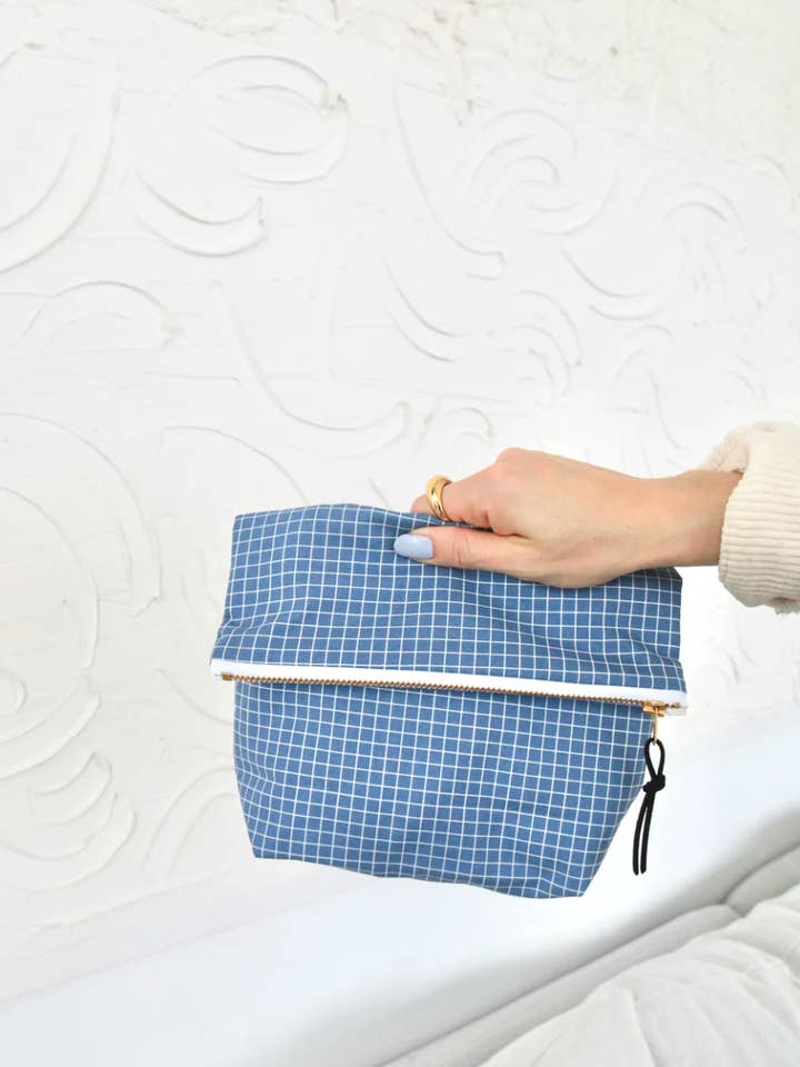 Denim Grid Foldover for wholesale by This & That Design Co.