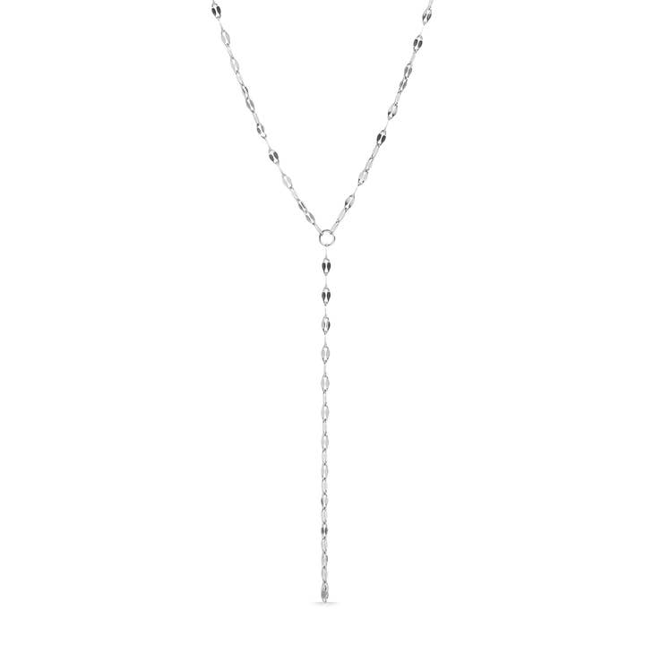 WJW - Wholesale Y-neck/lariat necklace - 18K Gold PVD Stainless Steel Lariat Necklace Lip Chain