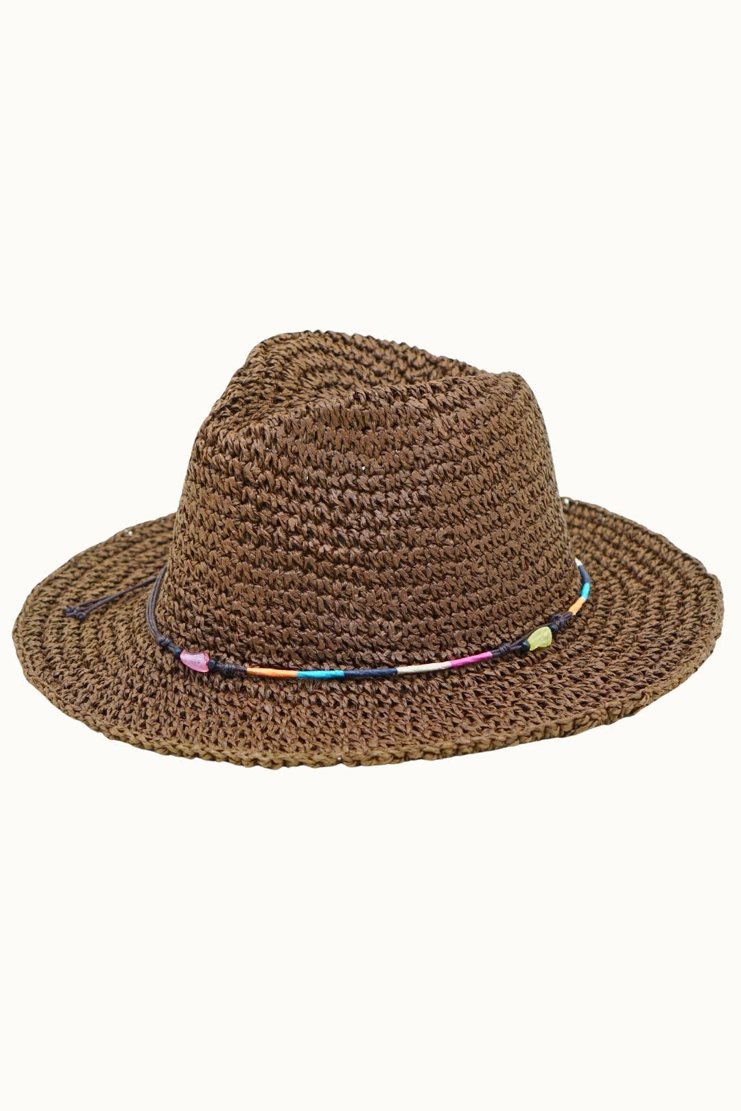Olive & Pique - Wholesale Straw Hat - Women's - Paper Straw Crochet Packable Fedora, Adjustable1