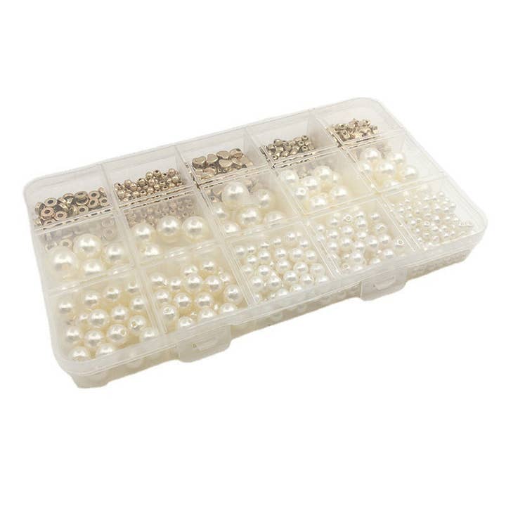 KLEUR Pearlescent Elegance: set met 15 rasters en 720 imitatieparels voor groothandel op Faire3