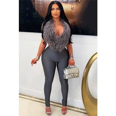 DORCAS - Wholesale Top & Pant Set (NOT Loungewear) - Women's - Fur Top and Pant Set0