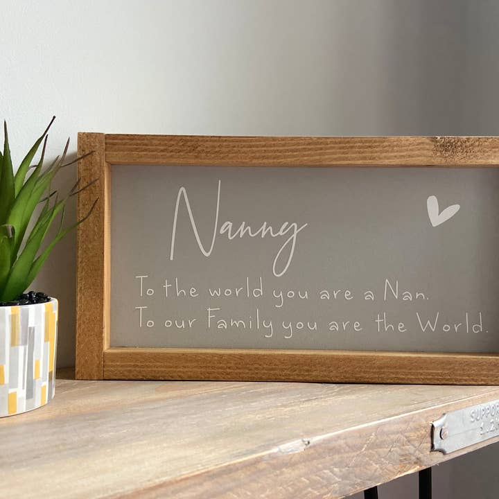 To The World You are a Nan. To Our Family You Are The World for wholesale by Finn & I