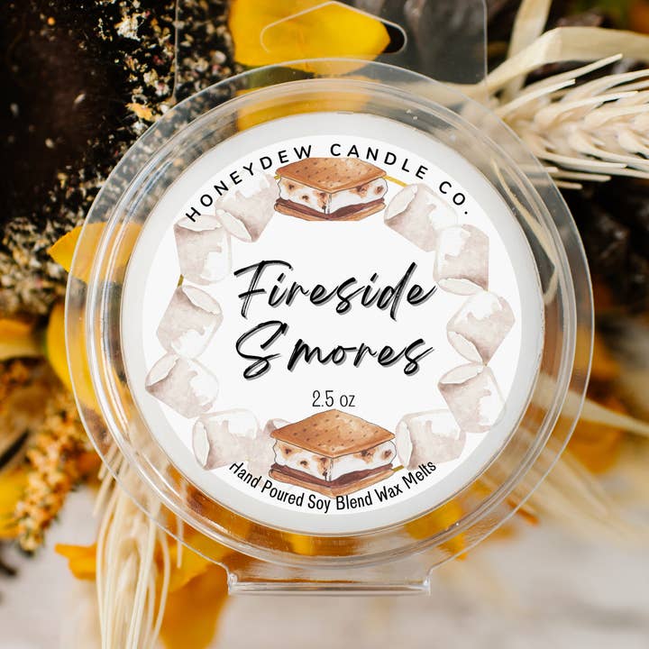 Fireside S'mores Waxmelt 2.5oz for wholesale by Honeydew Candle Co.