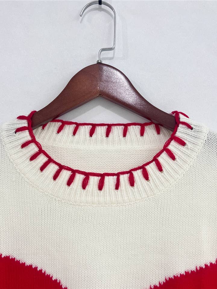 Little Trendy - Wholesale Knit Sweater - Women's - Valentine‘s day sweet Bow jacquard sweater