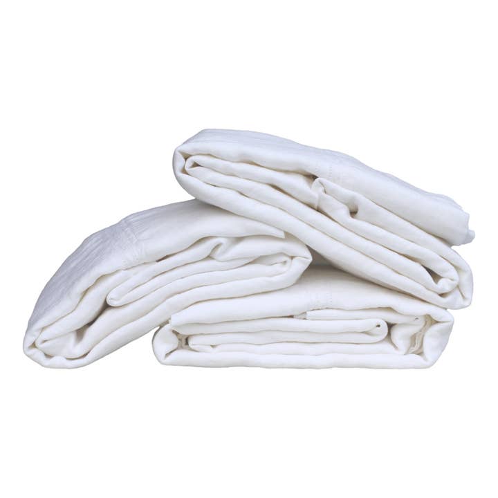 Conjunto de 2 Fronhas de Linho – King – Branco com Bainha Pontilhada por atacado de LinenCasa