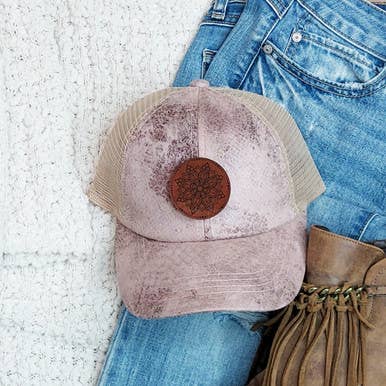 Circle Mandala Leather Patch for wholesale by Trendy Transfers