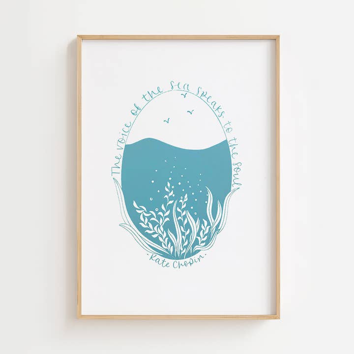 Art print | The voice of the sea | Sea lover | Quote | A4 for wholesale by Once upon a Dandelion