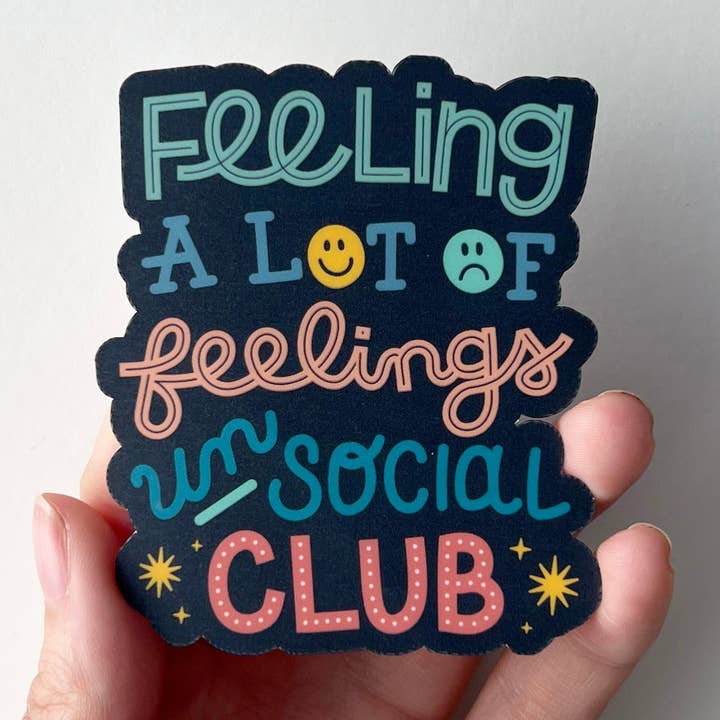 gevoelens onsociale club MATTE VINYL STICKER voor wholesale door Coffee Cups & Curiosities