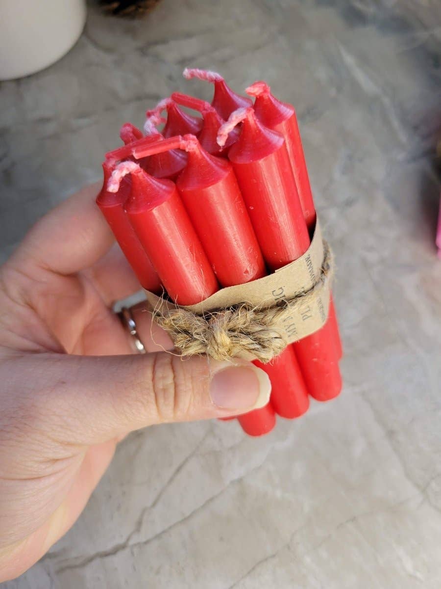 My Magic Place Shop - Wholesale Tapered Candle/Candlestick - Set of 10 mini Candles 4" chime unscented Home Decor17