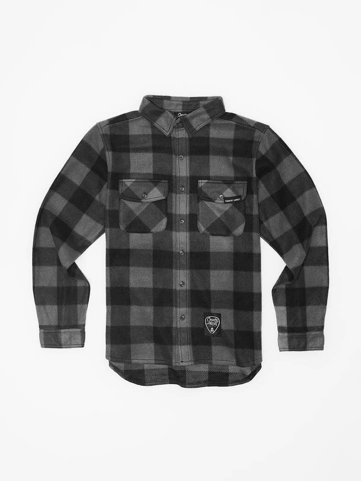 Charcoal Plaid Fleece for wholesale by Country Liberty