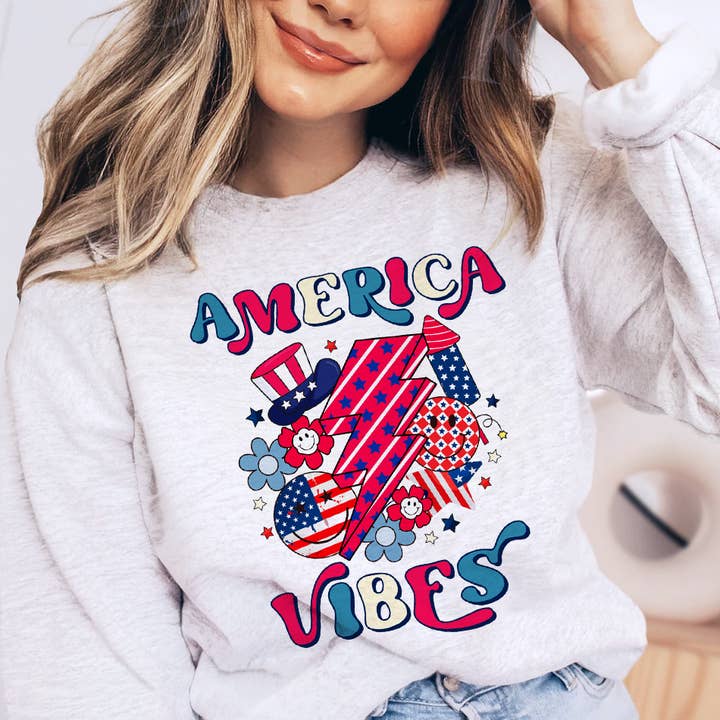 As America Vibes - Sweatshirt op 4 juli voor groothandel op Faire