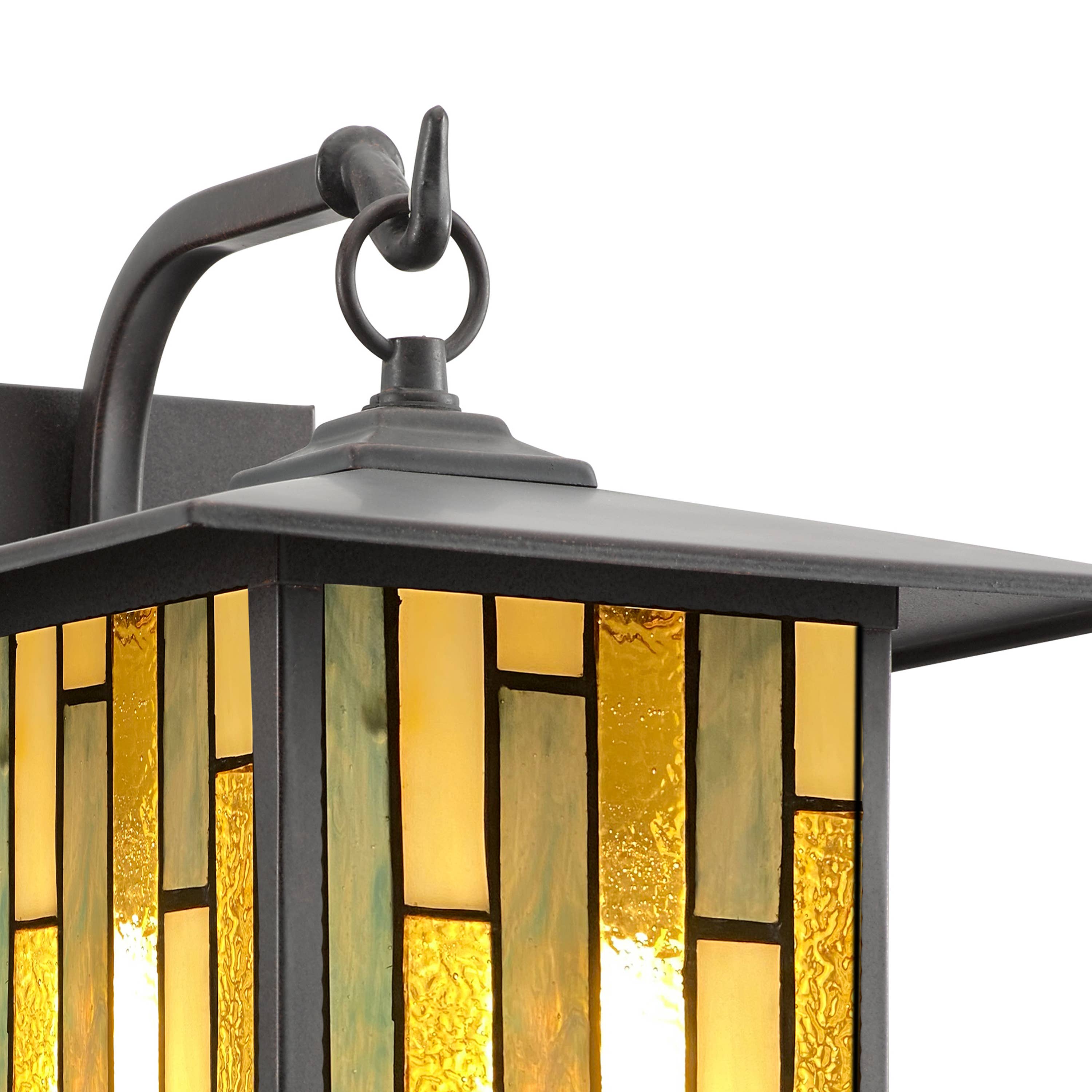 River of Goods - Wholesale Outdoor/Lawn Light - 11.75"H Amber & Gray 1-Light Outdoor Lantern Wall Sconce9