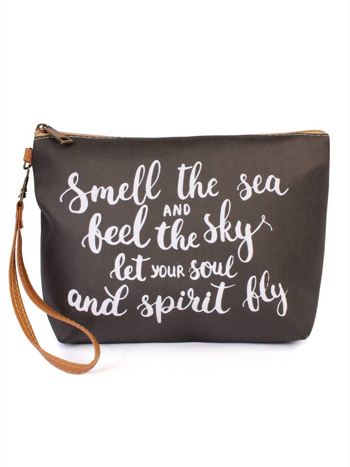 "Smell The Sea" Wristlet Make Up Bag for wholesale by MYS Wholesale Inc