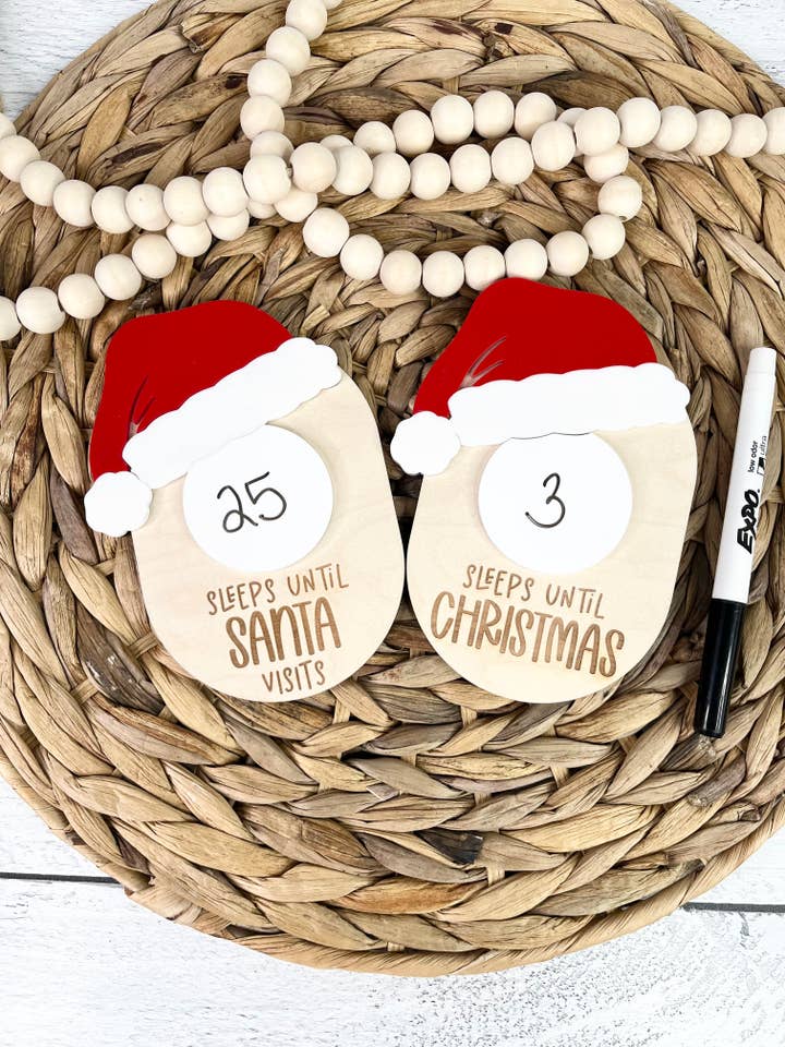 Countdown Until Christmas Magnet | Santa Countdown for wholesale by Mallory Jayde Home and Gifts