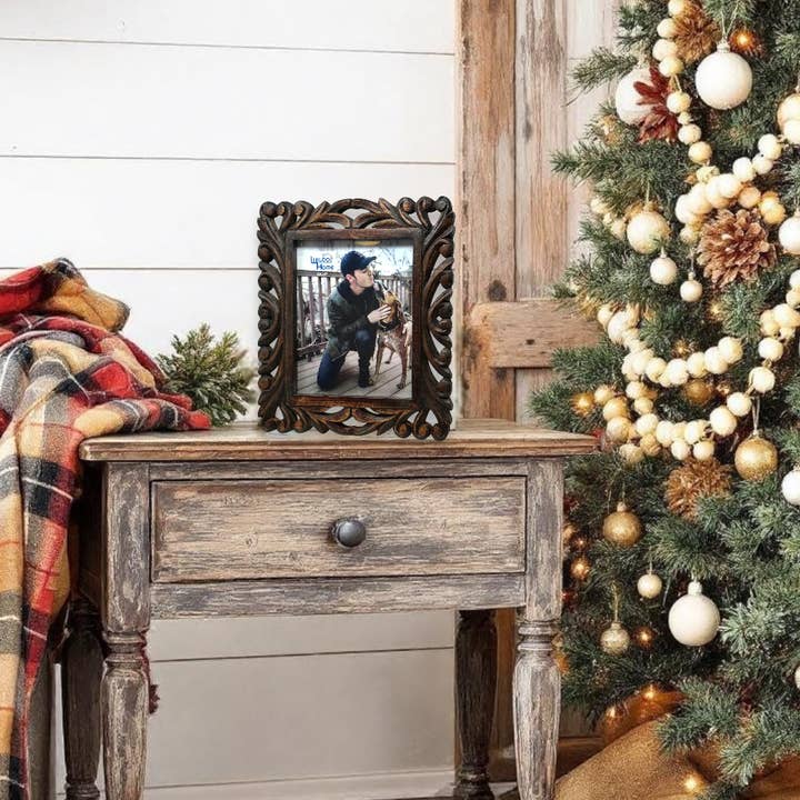 Wilco Home - Vendita all'ingrosso Cornice portafoto - Cornice portafoto a cavalletto intagliata a mano Castille, decorazione autunnale6