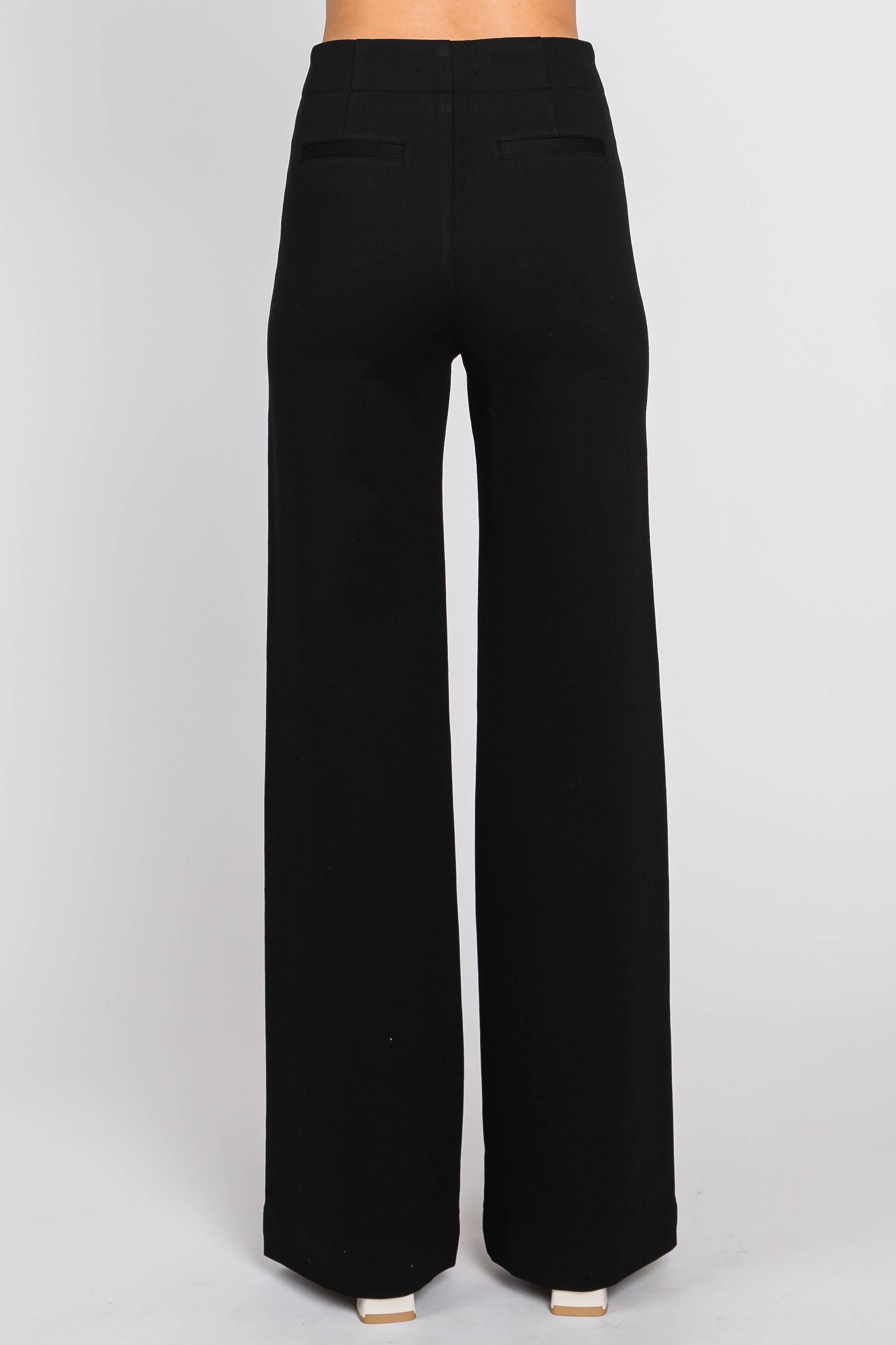 L.T.J Letter to Juliet - Vendita all'ingrosso Pantalone - Donna - TP02716-B PANTALONE NERO PONTE GAMBA LARGA5