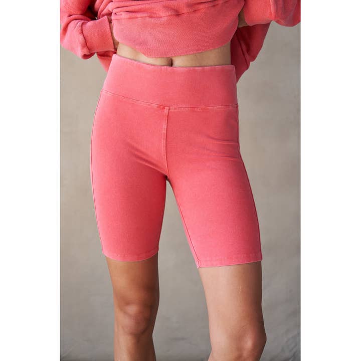 Mineral Washed Basic Bike Shorts for wholesale by lalamia