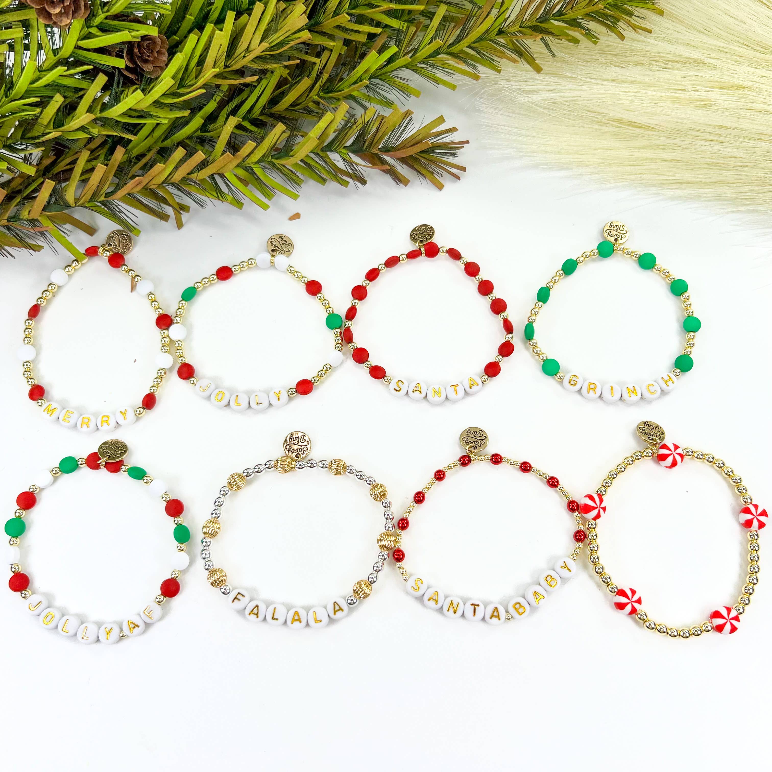 Savvy Bling - Vente Bracelet de perles - Bracelets de Noël3