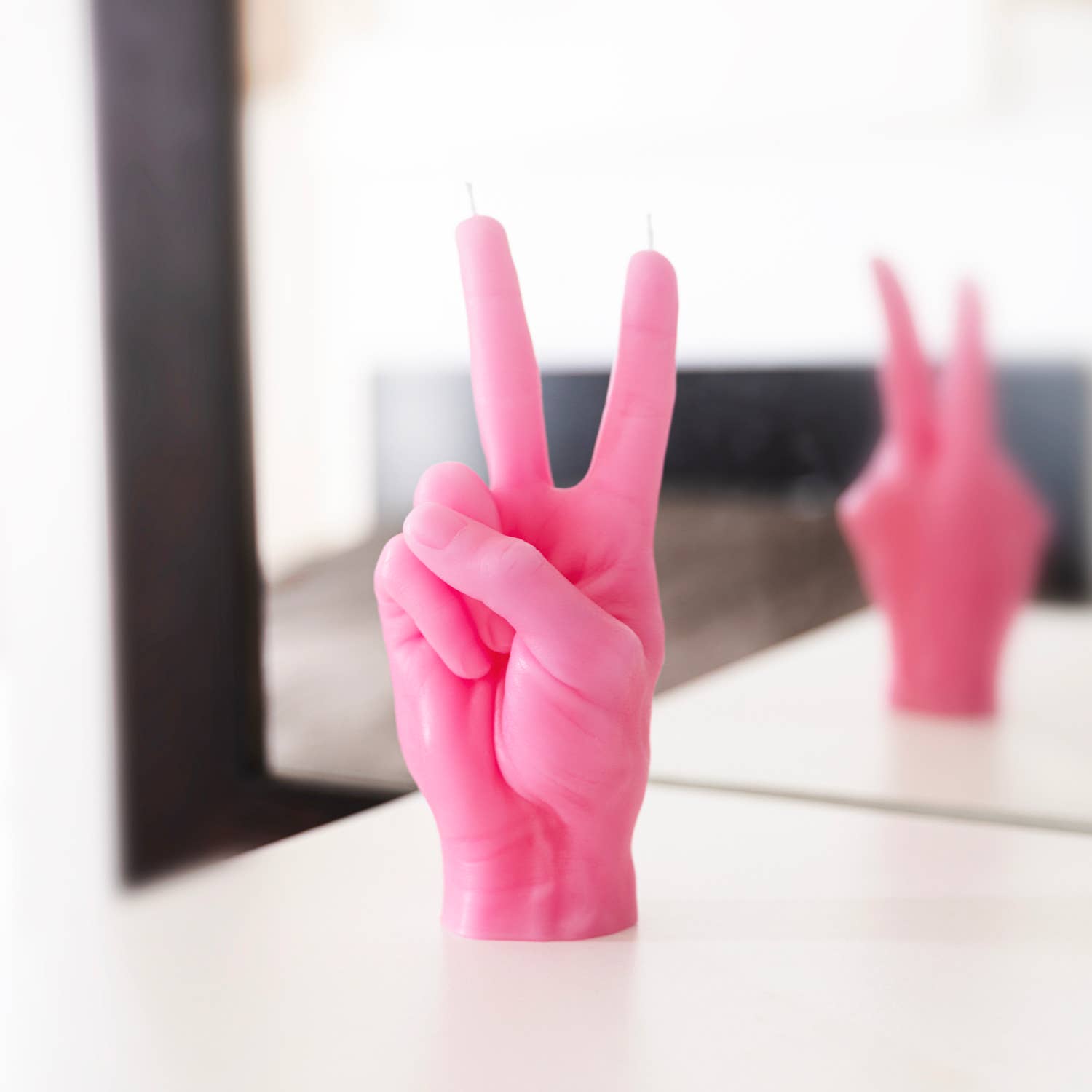 CandleHand (Free Duties for US) - Wholesale Novelty Candle - Peace Candle - 8''Tall - Realistic Skin Texture - 2 Wicks6