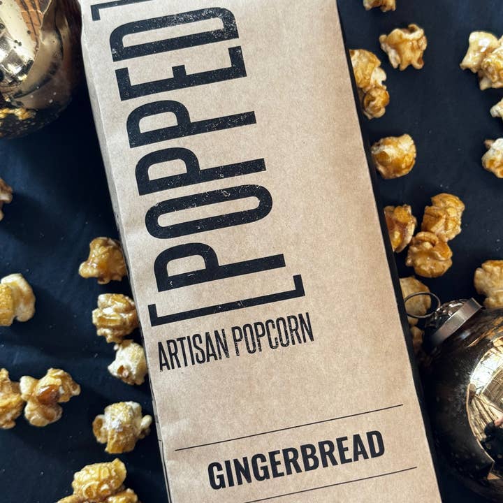 Gingerbread Artisan Popcorn for wholesale by POPPED Artisan Popcorn