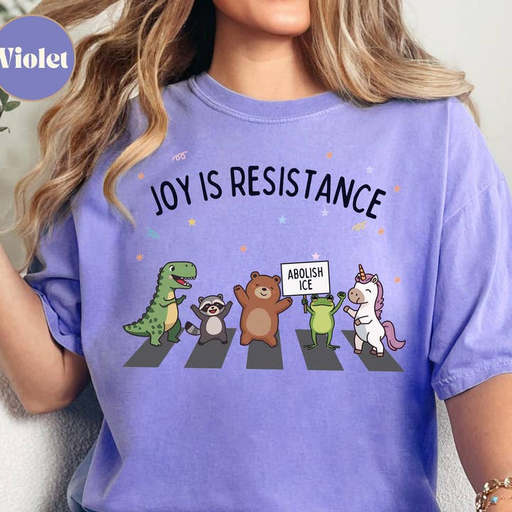 Glaime - Wholesale T-Shirt (Graphic) - Women's - Portland Frog Comfort Colors Shirt,Joy is Resistance Sweater1