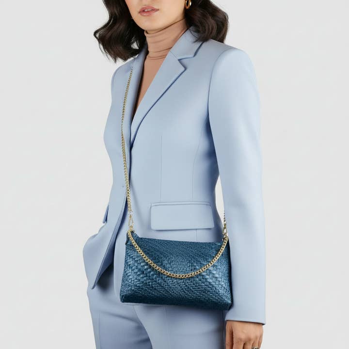 TAKEASY – Engroshandel Crossbodytaske - Dame – Grid Ruskind Læder Crossbody Taske8